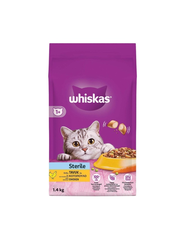 Whiskas Sterile Tavuklu 1.4 kg Kısırlaştırılmış Yetişkin Kedi Maması