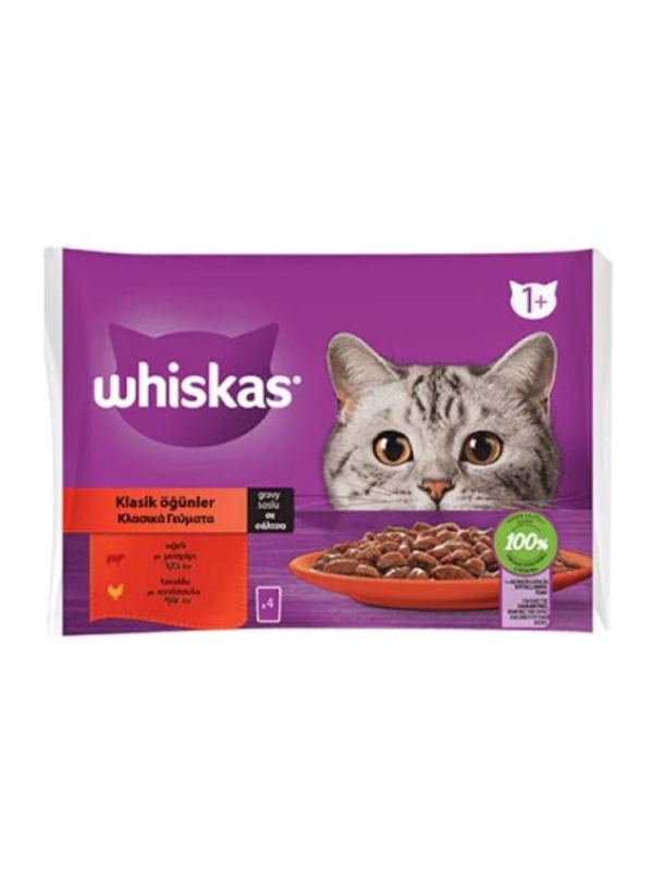 Pouch Sos İçinde Sığırlı ve Tavuklu Yetişkin Kedi Konservesi 85gr (4lü)