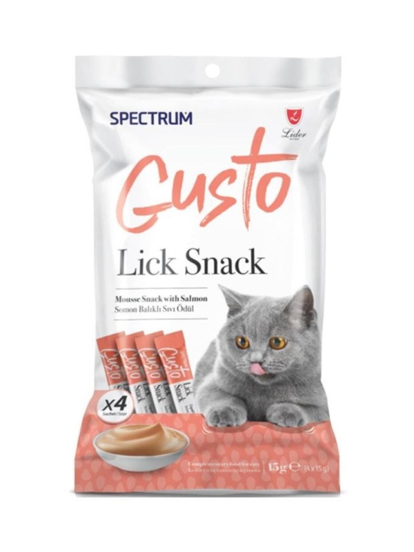 Gusto Lick Snack Somon Sıvı Kedi Ödülü 4x15gr