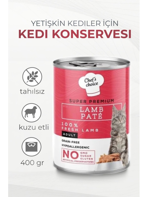 Kuzu Etli Yetişkin Kedi Konservesi 400 gr