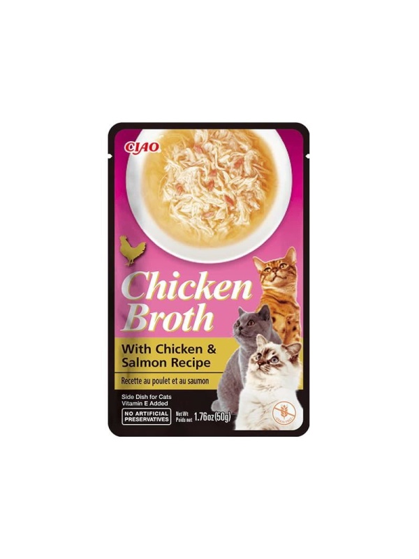 Inaba Ciao Chicken Broth Tavuk Sulu ve Somonlu 50 gr Kedi Çorbası