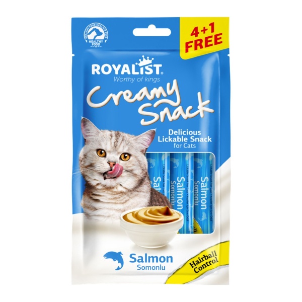 creamy snack salmon hairball somonlu tüy yumağı kontrol ödül maması 5x15 gr