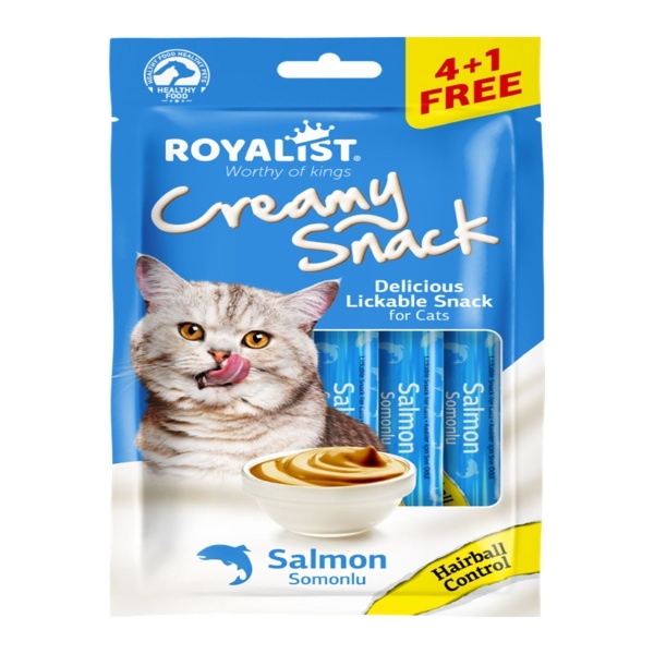 creamy snack salmon hairball somonlu tüy yumağı kontrol ödül maması 5x15 gr