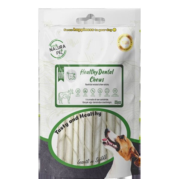 Eco Healty Dental Chews Beyaz Burgu Kemik 13cm 25li 150gr