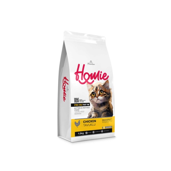 Homie Süper Premium Tavuklu 1.5 kg Anne ve Yavru Kedi Maması