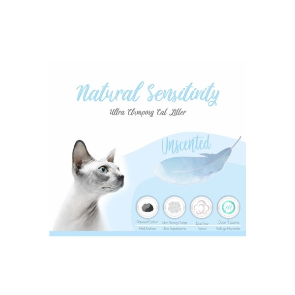 Natura Natural Sensitivity Kokusuz Aktif Karbonlu Topaklanan 10 lt Bentonit Kedi Kumu