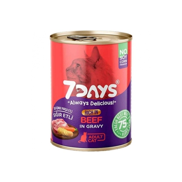 7 Days Sığır Etli Yetişkin Kedi Konserve 415 Gr