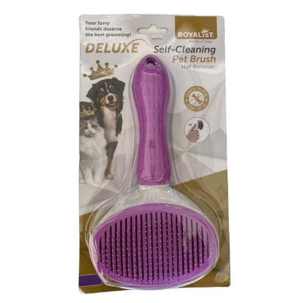 ROYALİST DELUXE SELF-CLEANİNG PET BRUSH PURPLE