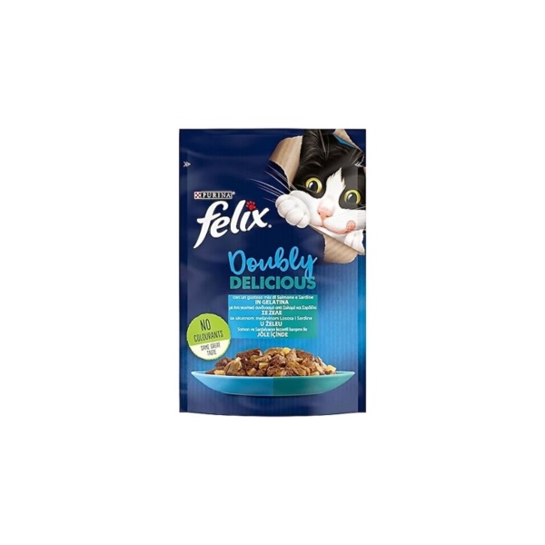 Pouch Çifte Lezzet Somonlu Ve Sardalyalı Yetişkin Kedi Konservesi 85 gr