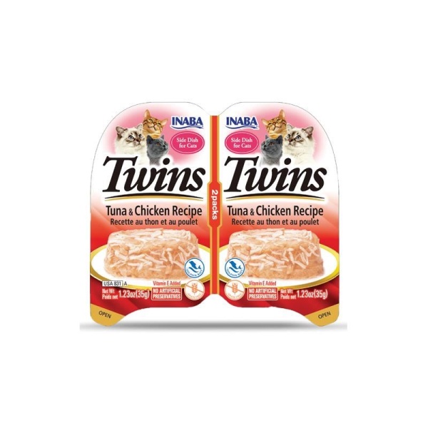 Inaba Twins Ton Balıklı Somonlu ve Tavuklu 2x35 gr Konserve Yetişkin Kedi Maması