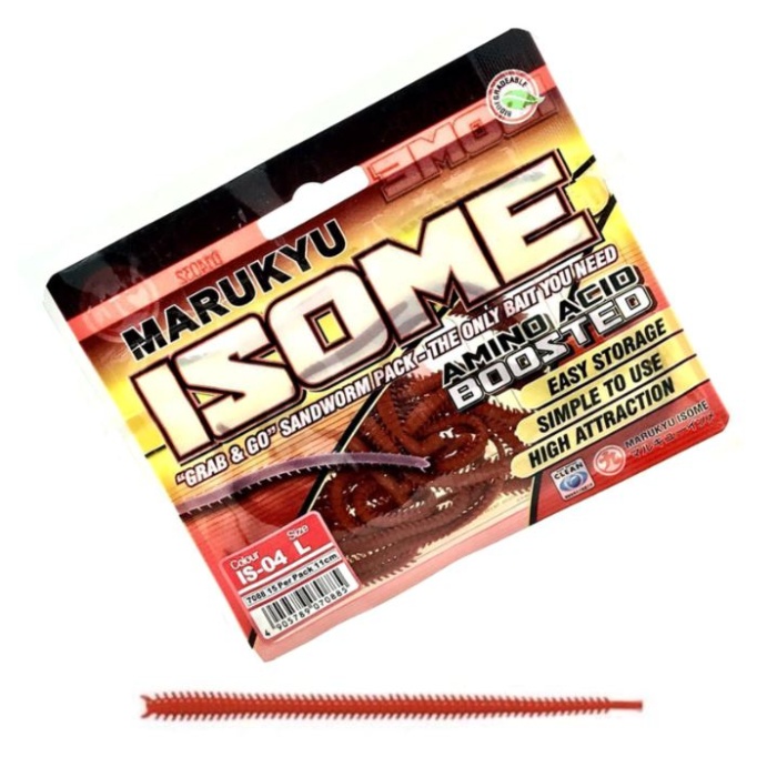 Marukyu Isome L 11cm 15 Adet LRF Silikonu Renk: IS-04 Red (kırmızı)