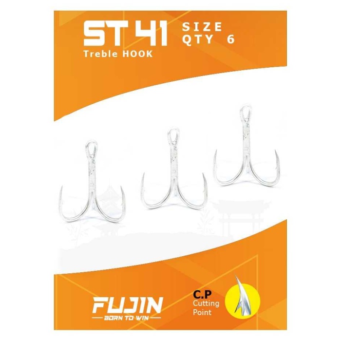 Fujin ST41 Üçlü Maket Balık İğnesi Nickel #4 numara