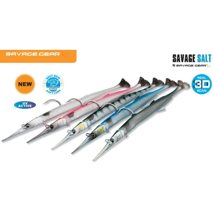 Savage Gear Needlefish Pulsetail 2+1 14 cm 12g #Pearl White Silver