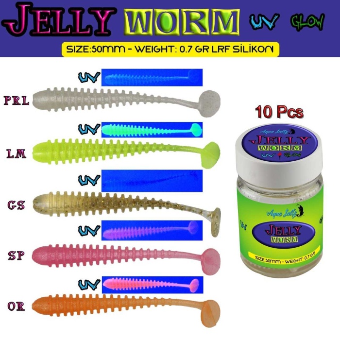 Aqua Salty Jelly Worm Lrf Silikonu 5 cm 0,7 gr Sp