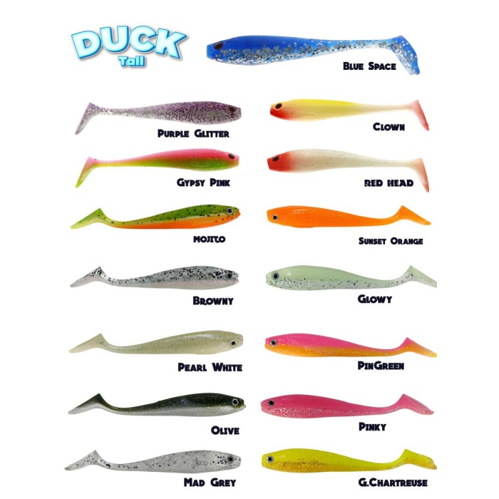 Fujin Duck Tail 9cm 3 Adet Silikon Balık - GLOWY 0034