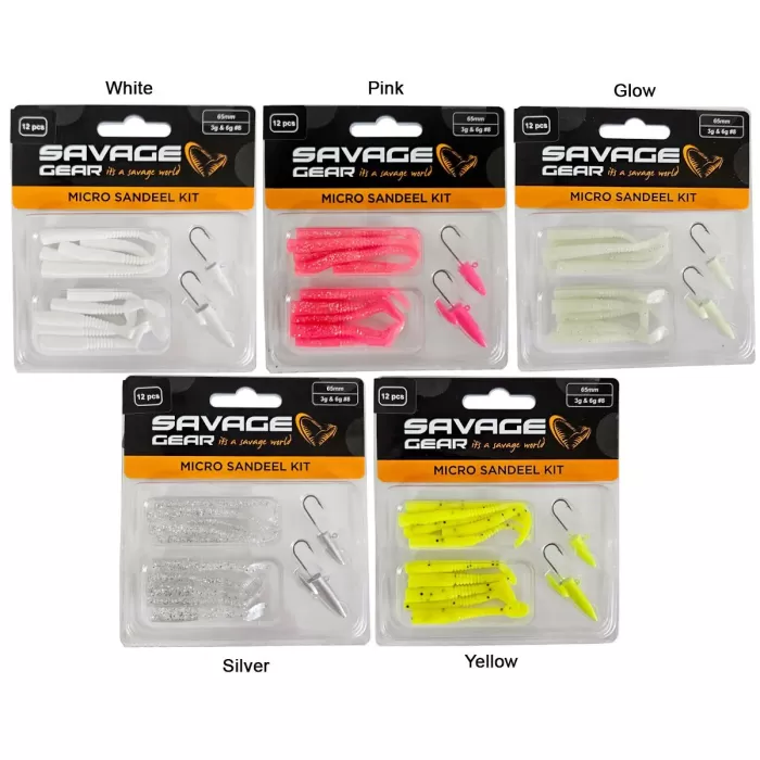 Savage gear Lrf Micro Sandeel Kit 12 Adet(1+1.5+5) Slikon Balık PİNK