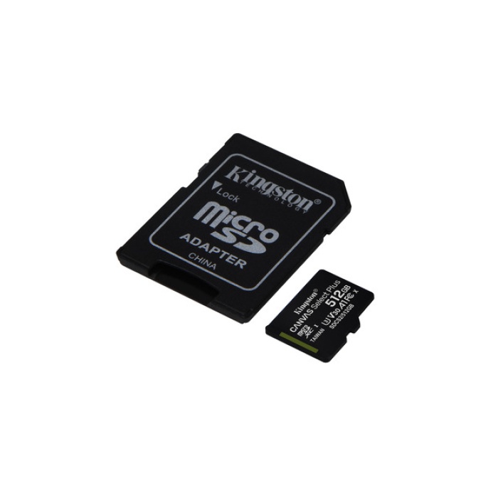 Kingston 512GB microSDXC Canvas Select Plus 100R A1 C10 Card + Adapter