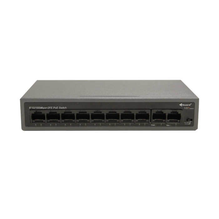 VGuard VG-SW1008P-60 8 Port 10/100 PoE + 2 Port FE Ethernet 60W PoE Yönetilemez Switch