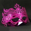 Metalik Fuşya Pembe Renk Masquerade Kelebek Simli Parti Maskesi 23x14 cm (2563)