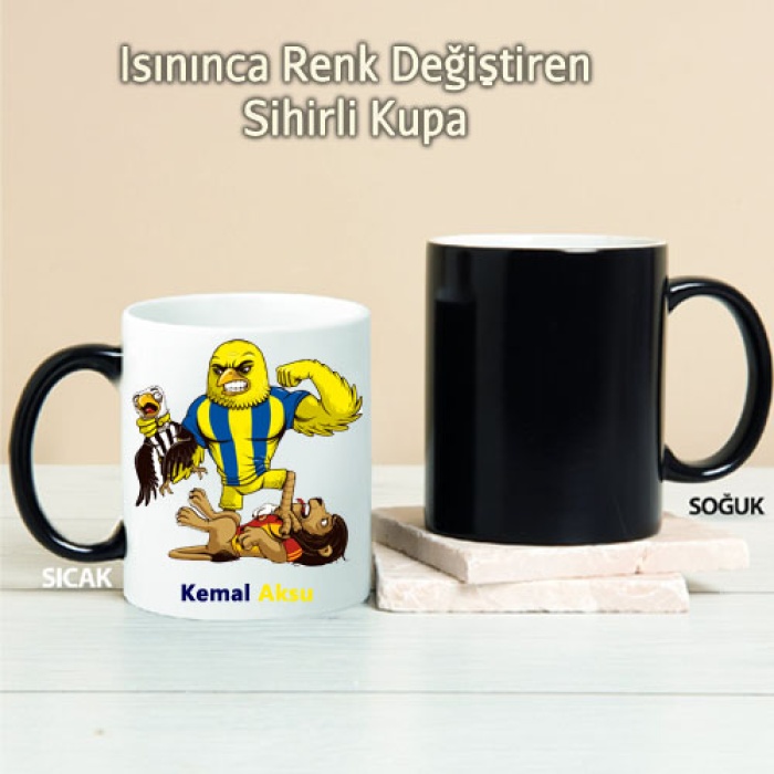 Güçlü Fener bahçe Kanarya Kişiye Özel Sihirli Kupa Pi144