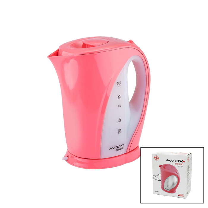 AWOX MERCAN PLASTİK PEMBE RENK KETTLE SU ISITICI 1.7LT - 2000W (2563)