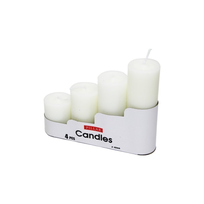 PILLAR CANDLES 4 BOY BEYAZ SİLİNDİR MUM (2563)