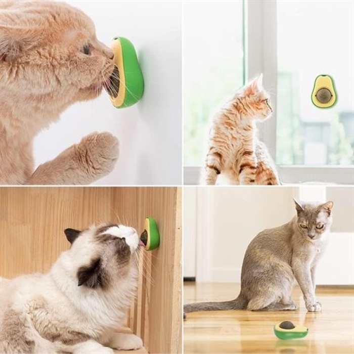 Avokado Model Yapışkanlı Kedi Oyuncağı Yenilebilir Kedi Nanesi Otu (2563)