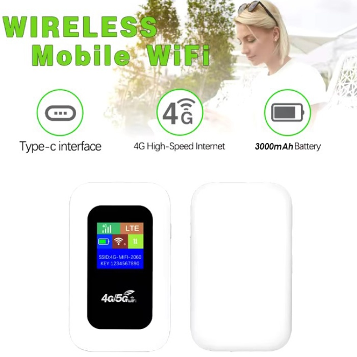 4G/5G A8-E Mobil Sim Kartlı WiFi Router 300Mbps Kablosuz 3000mAh Taşınabilir Hotspot Cep Modem