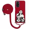 Xiaomi Redmi Note 11 İpli Lansman Kılıf - Cute Pandas