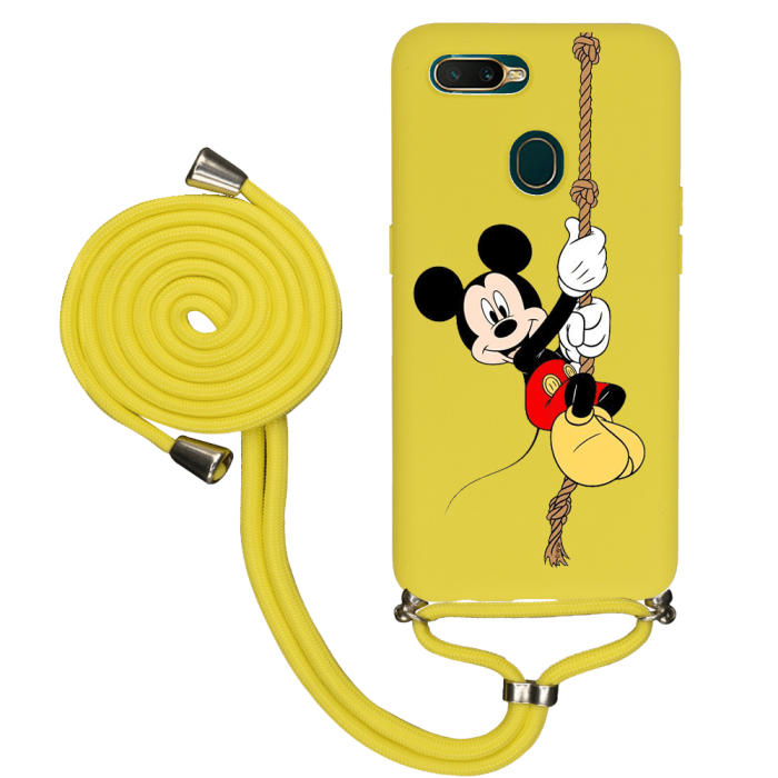 Oppo A5s İpli Lansman Kılıf - Mickey Mouse