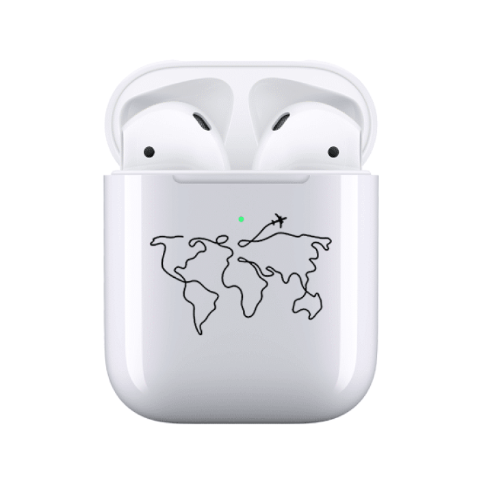 Airpods 1-2 Şeffaf Kılıf - Aircraft Map