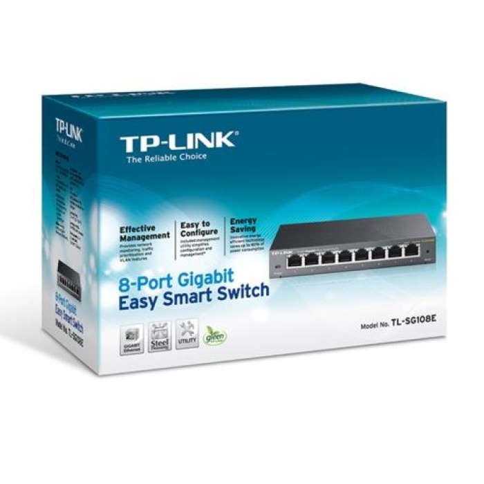 TP-Link TL-SG108E 8Port 10/100/1000 Gigabit Switch