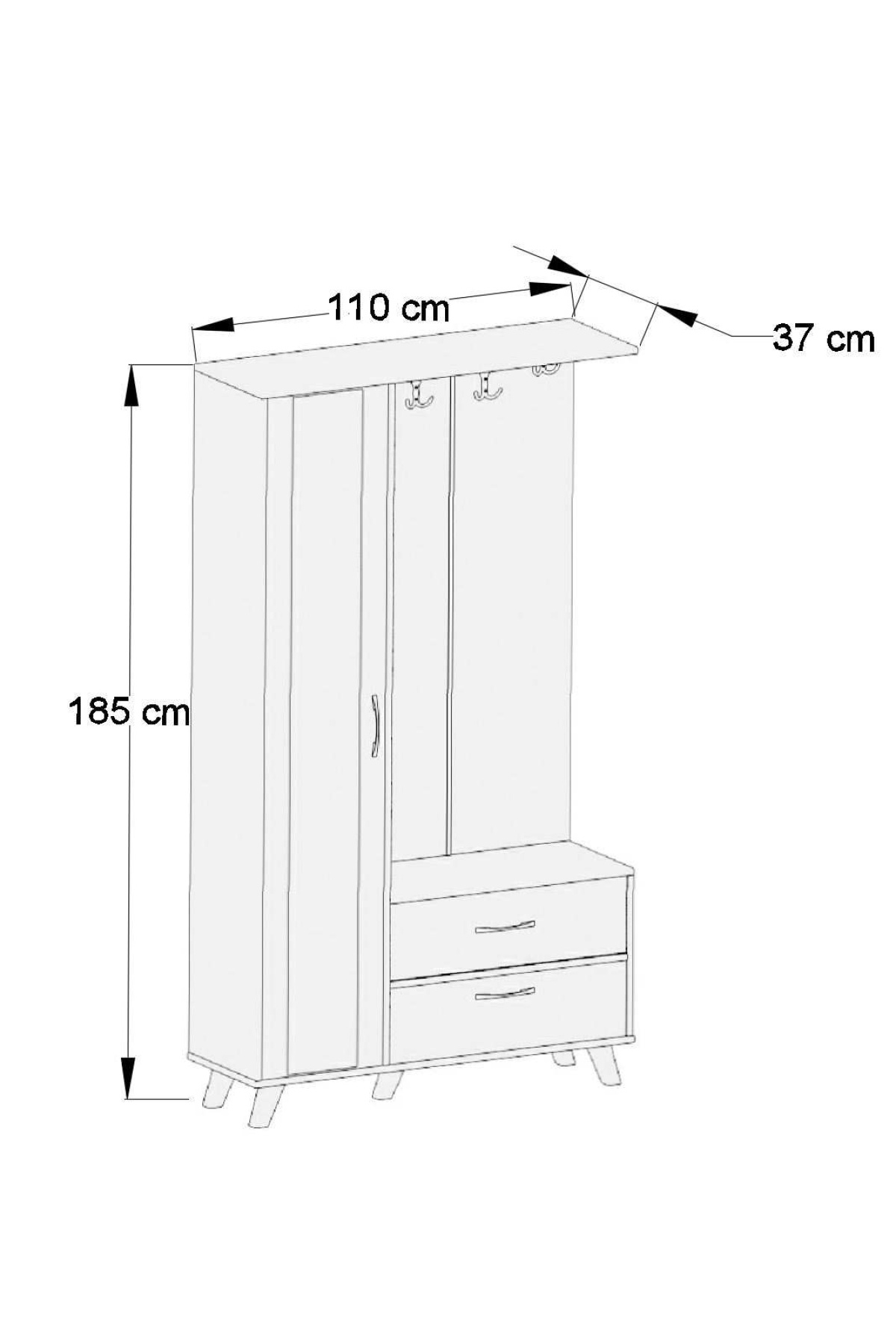 ABRE VM-342 BEYAZ  VESTİYER PORTMANTO