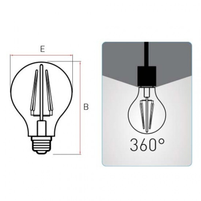 Panasonic E27 A60 LED Filaman Rustik Lamba 7W 630lm 2000K Gold