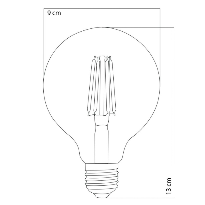 Heka Rustik Led Ampul E27 G95 6W 2700K Gün Işığı