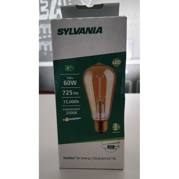 Sylvanıa Led Rustik Ampul Sarı Cam ST64 7W E27