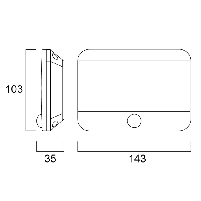 Sylvania – Gizmo Series Wall Square Sense 25 LM 4000K Sensörlü Aplik – 0053643