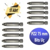 Bits Uç, Yıldız Matkap Ucu PZ2 X 75 mm 10 Adet