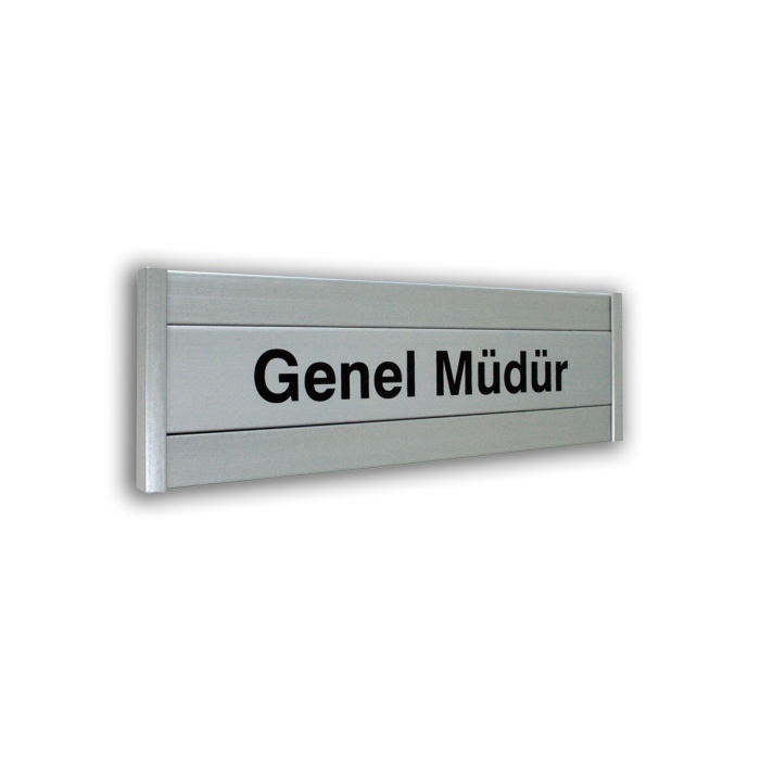 Genel Müdür, 8X25 Cm Alüminyum Combi Kapı İsimliği