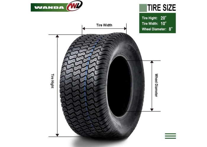 Wanda 20x10.00-8 P332 6PR Çim Traktörü Golf Lastiği