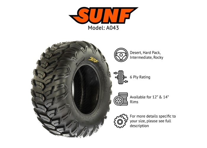 SunF 25x10R12 A043 All Trail 6PR Atv-Utv Arka Lastik