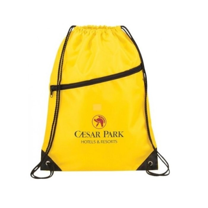 Drawstring Bag with Zipper Pocket