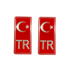 TR Ayyıldız Kırmızı Plaka Etiketi Sticker- Varak Baskılı Kabartmalı Parlak Malzeme