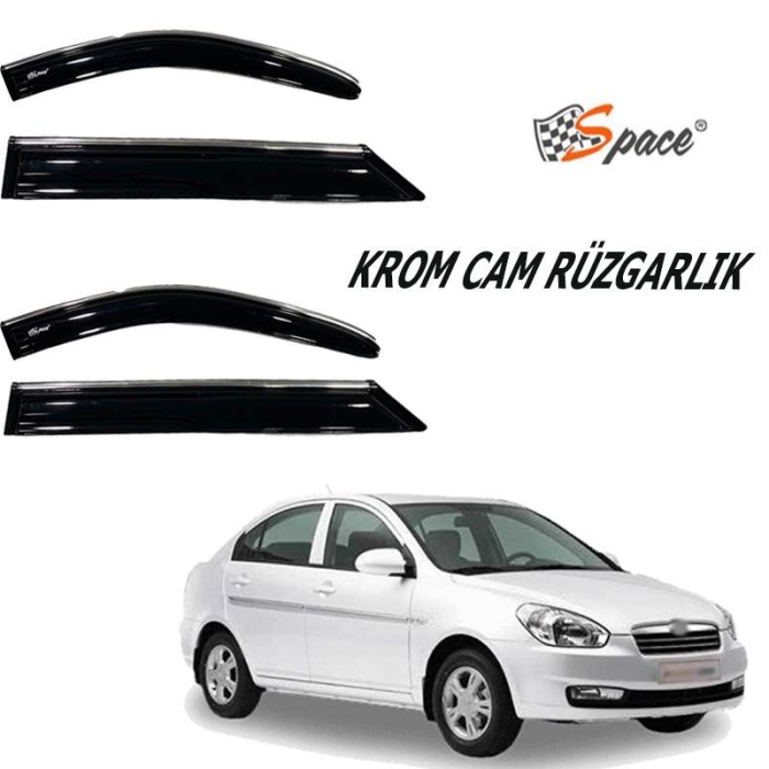 Hyundai Accent Era 2006 4lü Kromlu Cam Rüzgarlığı A+ Yeni Dizayn