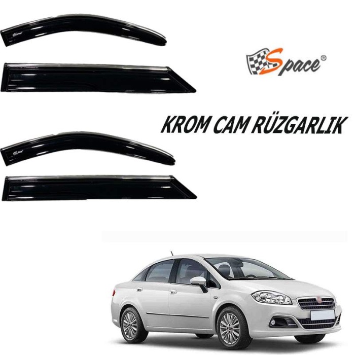 Fiat Linea 4lü Kromlu Cam Rüzgarlığı A+ Yeni Dizayn