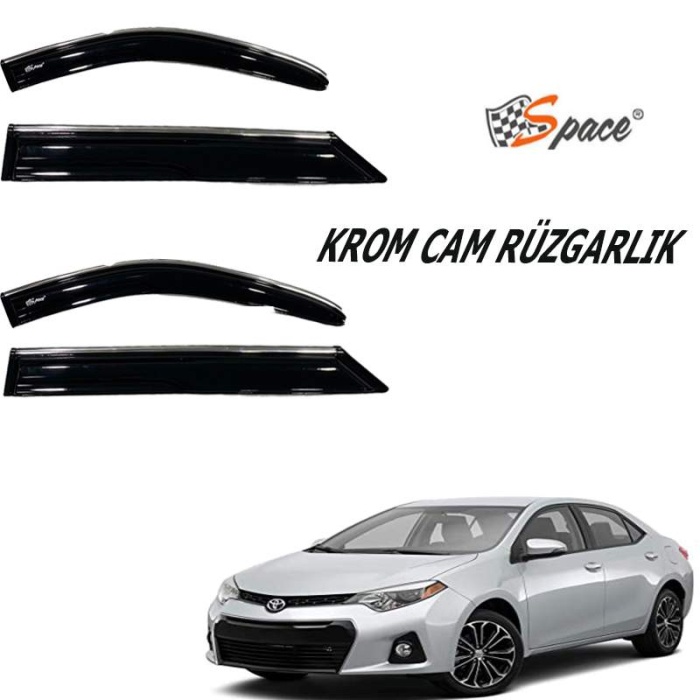 Toyota Corolla 2014-2018 Kromlu Cam Rüzgarlığı A+ Yeni Dizayn