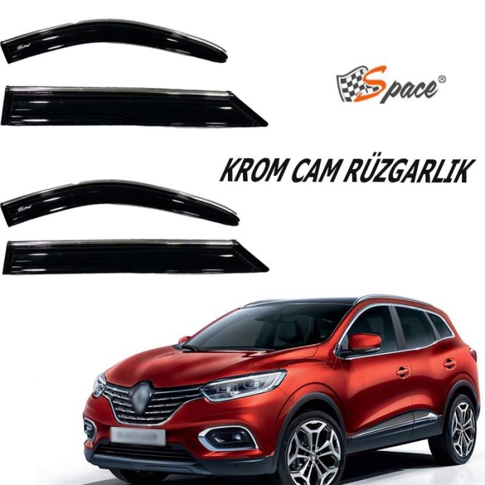 Renault Kadjar 2016-2021 Kromlu Cam Rüzgarlığı A+ Yeni Dizayn