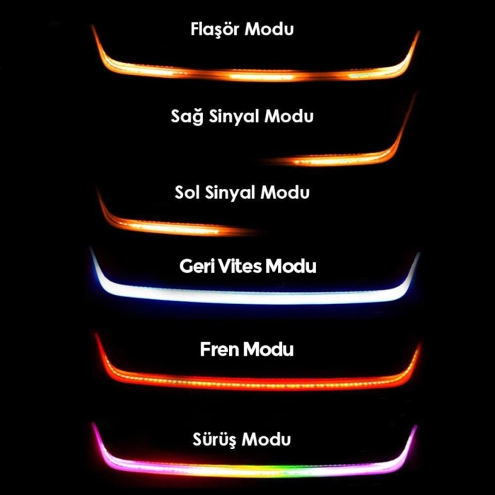 Bagaj Altı Kayar Led Çok Modlu RGB/SARI/BUZ MAVİ/KIRMIZI