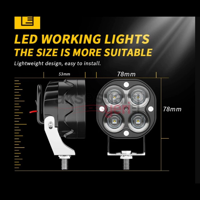 Offroad Sis Çalışma Lambası Oval - Beyaz Led 20W  A+ İthal Ürün