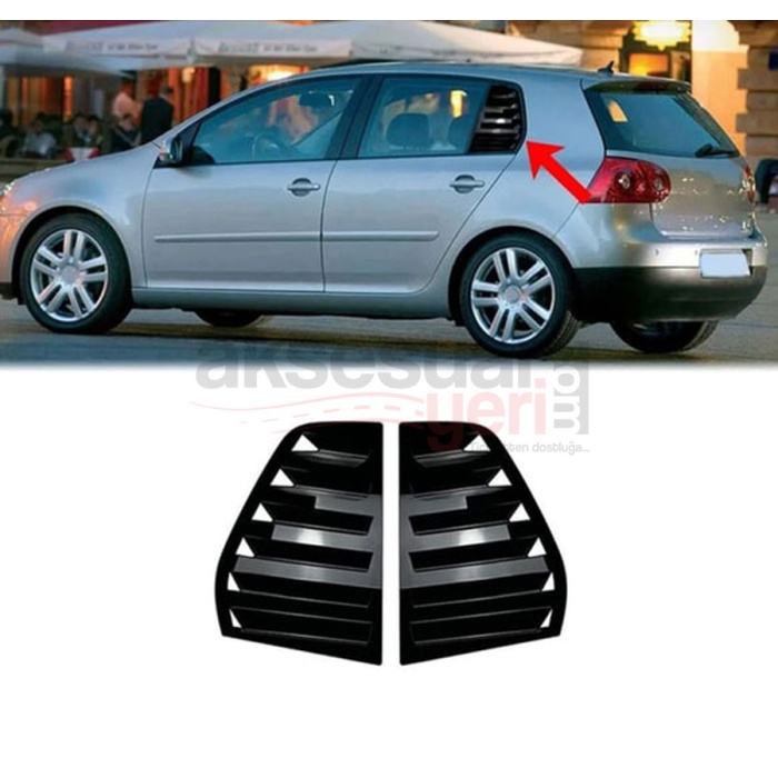 Vw Golf 5 İçin Kelebek Cam Vizörü Kaplaması Piano Black